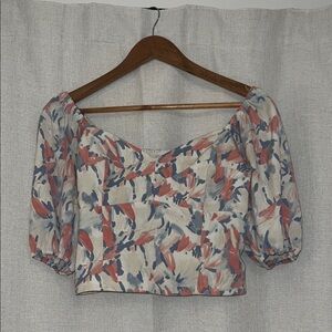Floral Puff Sleeve Women's Top